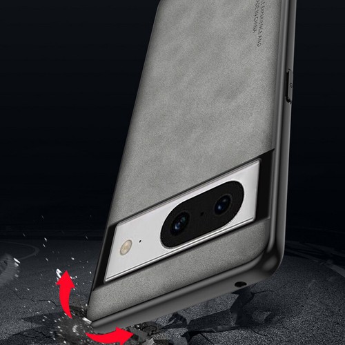 For Google Pixel 8 Pro/7a/6a Shockproof Plain Leather Skin-Friendly Phone Case - Photo 6 sur 15