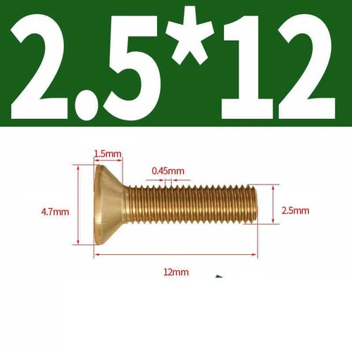 Viti a macchina svasate Phillips in ottone bulloni testa piatta M2 M2,5 M3 M4 M5 M6 M8 - Foto 19 di 71