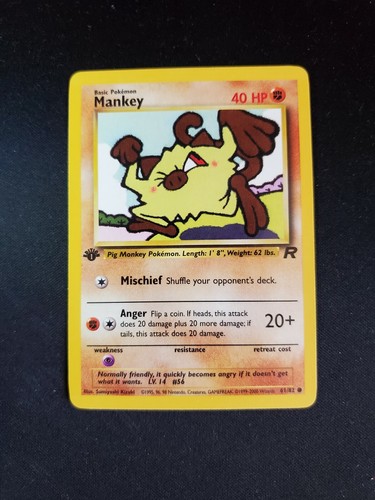 Mankey - 1st Edition Team Rocket Pokémon #61/82 - NM - Picture 1 of 2