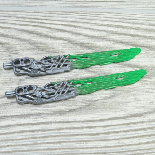 LEGO Bionicle - Replacement - 24165 - LEWA - Sword - Lot of 2 - Silver / Green - Picture 8 of 8