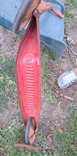 Kick Scooter Antique Kids Toy Red 1940’s Schilling Scooter 2 wheel Ride On Toy - Picture 13 of 13