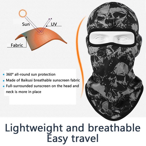 2PACK Balaclava Full Face Mask Windproof Skull Ghost Cosplay Bandana Headwear US - Picture 2 of 12