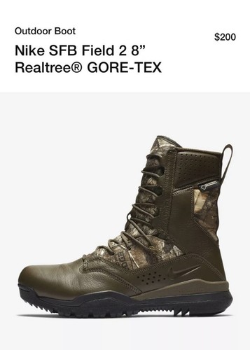 Nike SFB Field 2 8” Realtree® GORE-TEX Waterproof Boots SIZE 10 Camo Brown NEW - Picture 2 of 12