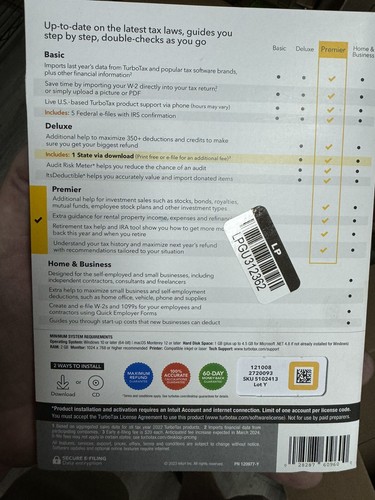 Intuit TurboTax Deluxe 2023 Federal w State CD/Download - Afbeelding 3 van 3