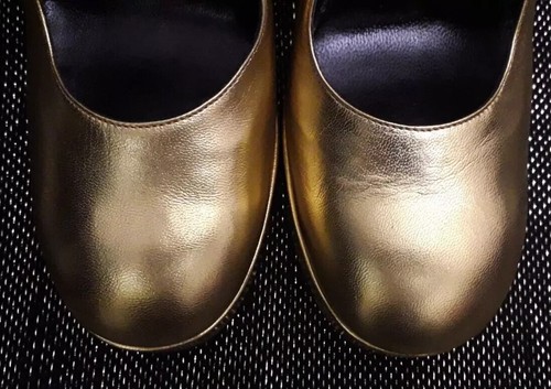 NEW BIBA Vintage 90s does 70s Metallic Gold Leather Platform Shoes UK 5 EU 38 - Picture 5 of 21