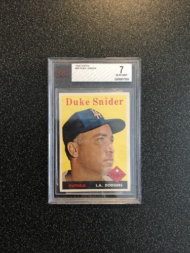 DUKE SNIDER 1958 Topps CARD#88 BVG 7 NM LOS ANGELES DODGERS