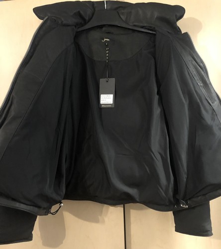 JUNE Nubuk Leder Steppjacke Daunen Gefüllt Puffer Mantel mit Kaninchenfell Taschen - Bild 4 von 10