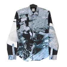 Paul Smith Rare Beach Print Shirt Mens Medium Long Sleeve Made In Italy