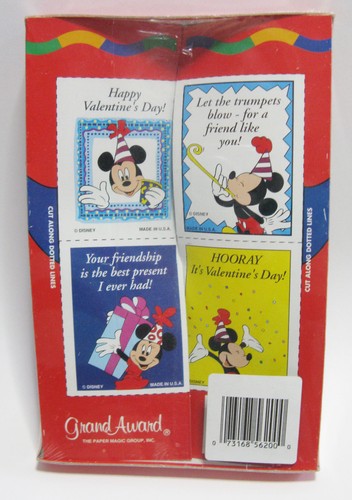 VTG Sealed Mickey Fab 5 Party Time Valentines 34 Cards + 4 Bonus Grand Award HTF - Bild 2 von 2