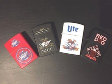 MILLER,MILLER LITE,MILLER  GENUINE DRAFT & RED DOG  OIL LIGHTERS Cigarette/Cigar