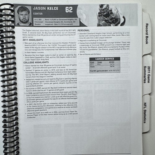 2011 Eagles at Cowboys NFL Game Day Media Guide – Christmas Day Jason Kelce - Picture 2 of 8