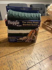 Ontel, Huggle Ultra Plush Blanket Scarf, Grey, Reversible, One Size Fits Most