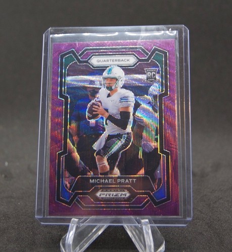 2024 Panini Prizm Draft Picks - Purple Wave Prizm #144 Michael Pratt (RC)