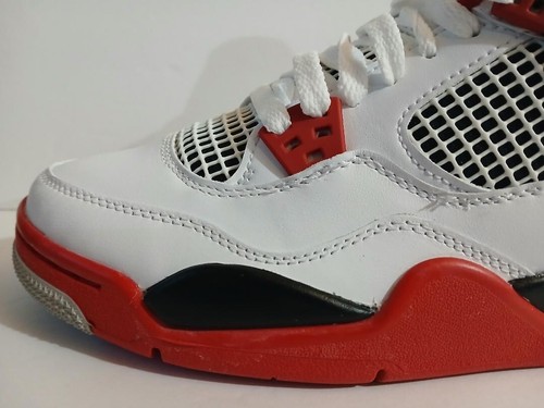 Air Jordan 4 Retro GS B Grade Gr. 7Y White Fire Red Black Tech Grey 408452-160 - Bild 11 von 15