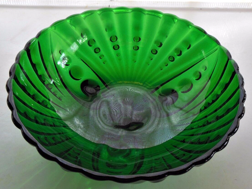 Anchor Hocking Glass Green Burple 8 1/2" Berry Vegetable Serving Bowl - Picture 9 of 9
