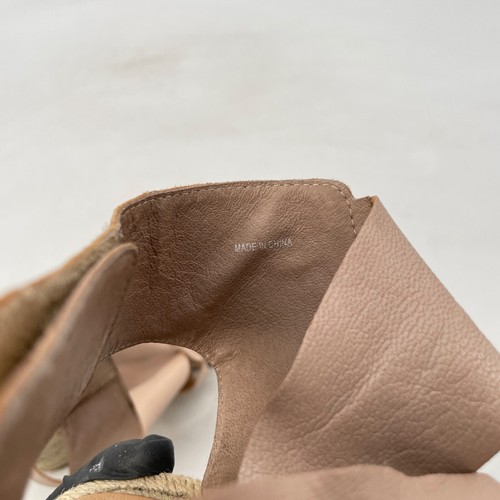 Eileen Fisher womens 10 Willow Espadrille Tumbled Leather Wedge Sandal nude pink - Picture 7 of 14