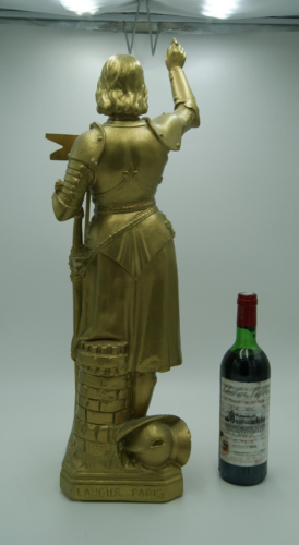 † 19TH LAUGIER PARIS ST JOAN OF ARC LARGE GOLD PLASTER SCULPTURE STATUE FRANCE † - Picture 3 of 22