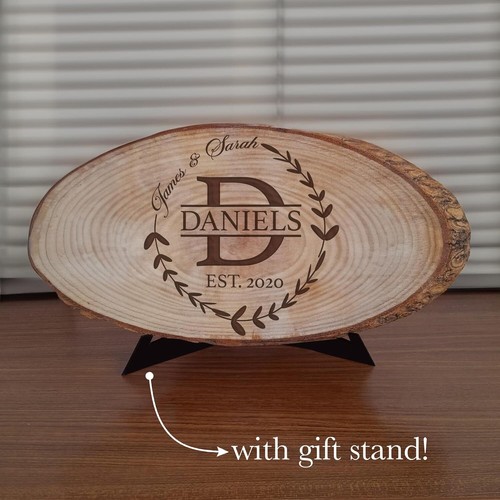 Personalized Rustic Wood Slice Family Name Sign, Custom Last Name Plaque - Picture 3 of 6