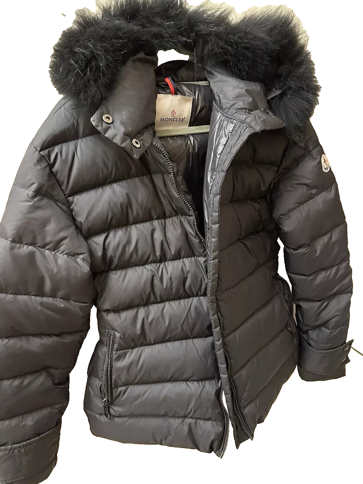 Moncler Black Down-Filled Hooded Puffer Coat Jacket Size S-image