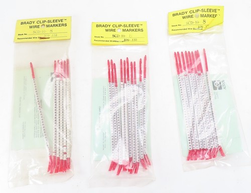 Brady Lotto SCD-10 Clip Sleeve Marcatori Filo Numeri 0,2-9 &+ (Leggi Desc) NUOVO - Foto 17 di 22