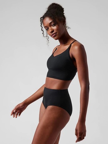 ATHLETA S Ventura Crop Bikini Top D-DD Black SMALL Active Swim Bathing Suit NEW - Picture 2 of 3