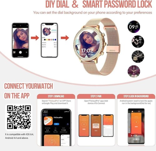 Smart Watch Men Women with Phone Function Wristwatch Sports Watch for Android IOS - Picture 5 of 8