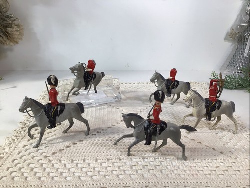 Vintage England Metal Soldiers /Horses / Cavalry /~ Lot Of 5 Gray Horses - Picture 11 of 14