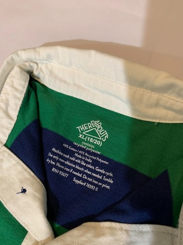 Therebouts XL {18/20) Boys Shirt Long Sleeved Green and Blue Stripes - Picture 2 of 6