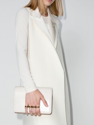 Alexander McQueen Knuckle Bag White Leather Retail $1750