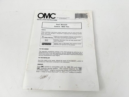 Evinrude Johnson BRP OMC Dual Twin Remote Control Box Binnacle W/ Trim - New - Picture 2 of 15