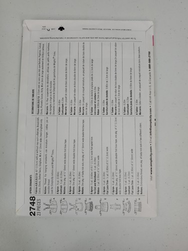 Simplicity 2748 Sewing Pattern Apron Ornaments New Uncut Great for Gifts - Picture 4 of 5