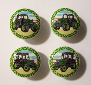 4 Boys Green Tractor Boys Kids Dresser Drawer Knobs Lk A Deere
