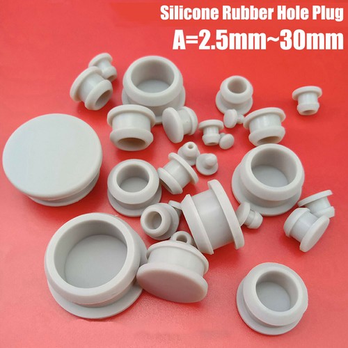 Grey Snap-on Hole Plug 2.5mm~30mm Silicone Rubber Blanking End Caps Tube Pipe - Picture 1 of 11