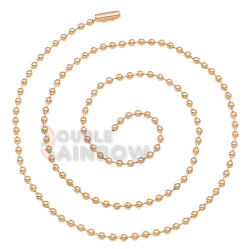 Collana perline a sfera C21 20-30" Uomo acciaio inox oro argento placcato nero - Foto 2 di 10