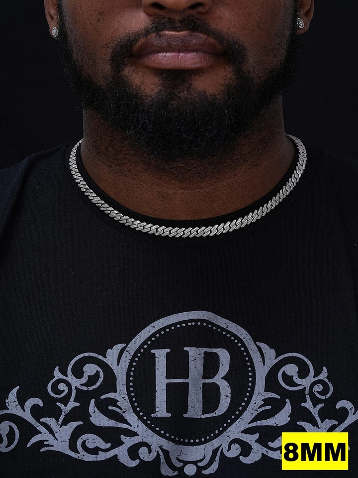 MOISSANITE Real Miami Cuban Link Prong Chain Iced Hip Hop 925 Silver Necklace - Image 4 of 4