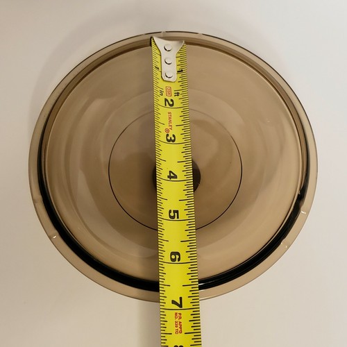Pyrex Vision Amber Brown Round Replacement Lid V 1.5 Glass 6.5 inches - Picture 3 of 4