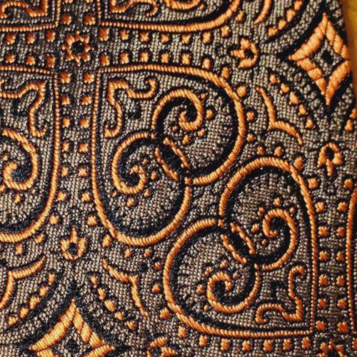 SAINT LAURENT CRAVATTA ABITO DA UOMO VINTAGE ANNI '70 '80 VINTAGE SKINNY ~ YSL ~ CRAVATTA DA UOMO ~ FILIGRANA RAME NERO ~ 54"