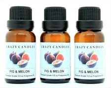 3 Fig & Melon 1/2oz Premium Grade Scented Fragrance Oil Crazy Candles