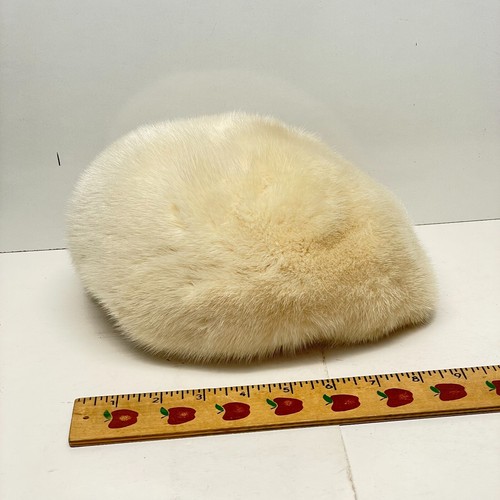 Cappello vintage Jacobson anni 50/60 vintage bianco pelliccia visone foderato raso - Foto 2 di 10