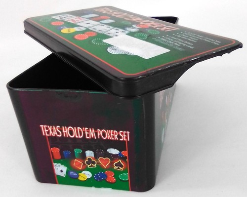 Poker-Set, Metallbox, 200 Pokerchips, 2 Decks, Dealer-Small - Big Blind Button - Bild 7 von 10