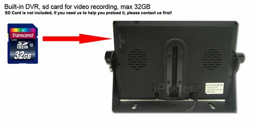 9" Quad Split Screen Monitor Realtime DVR Recorder AHD For Truck Bus RV Camera - Picture 4 of 8