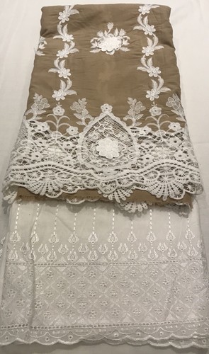 ongestikte Lawn 2 Swiss Pakistaanse 3d verkoop Suits delig Cutwork kleding Nieuwste IYwZxI