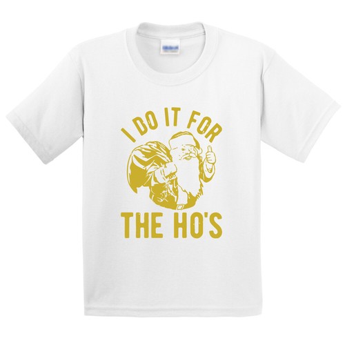 I Do It For The Hos Kid Funny T Shirt Santa Christmas Party Gift Humor Sarcastic - Picture 8 of 44