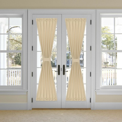 Solid Colored Country Farmhouse Door Curtain With Tieback - Assorted Colors - Picture 8 of 35