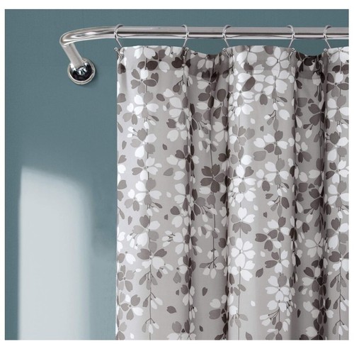Lush Decor Spring Weeping Flowers Fabric Shower Curtain 72 x 72 Blue & Gray - Picture 25 of 39
