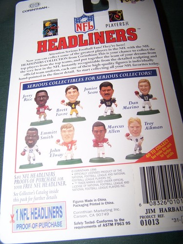 Dan Marino Dolphins Nuevo en Paquete 1996 Cabezales de Cartel NFL Coleccionables Corinthian - Imagen 2 de 2