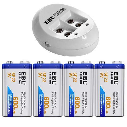 Lot 9V 600mAh Li-ion Rechargeable Batteries /2 Slot USB 9-Volt Battery Charger - Picture 30 of 33