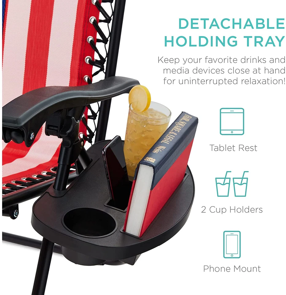Juego de 2 sillones reclinables ajustables Best Choice American Flag Foto 4 de 4