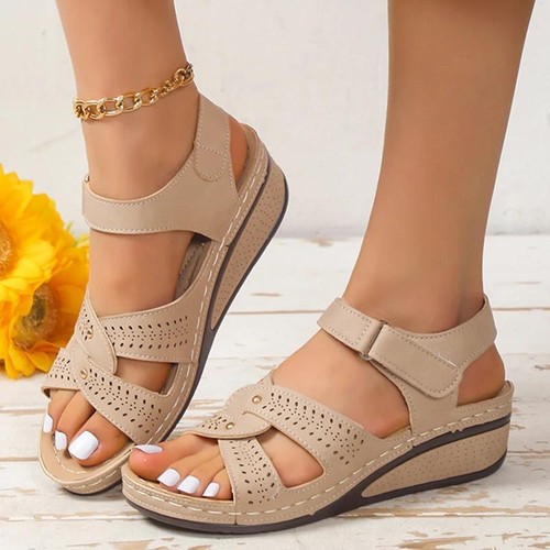 New Plus Size Fashion Wedge Sandals Women Summer 2024 Casual Platform Walking - Picture 22 of 29
