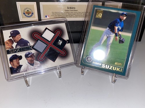 2001 Topps Ichiro Suzuki Rookie Card RC #726 & 2001 SPx Ichiro Pants Card #SSM - Picture 9 of 12